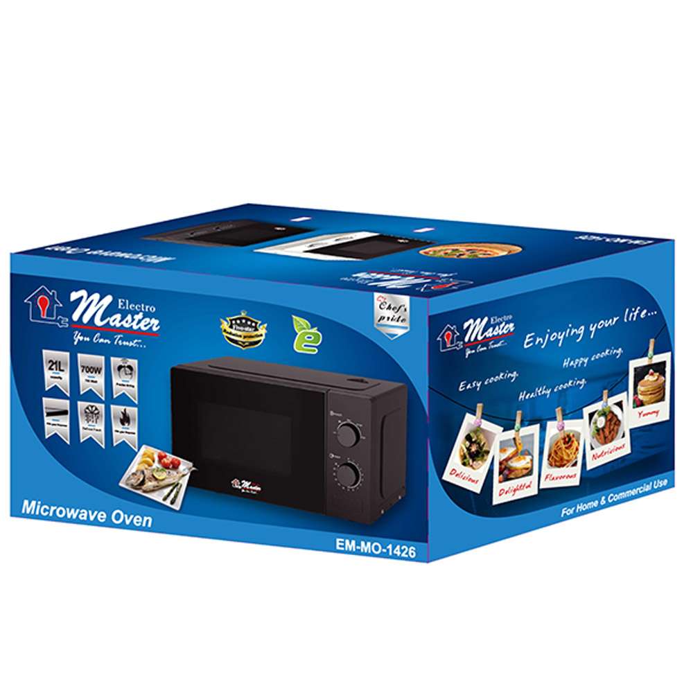 Electro Master EM-MO-1426 21L Microwave Oven - White/Black