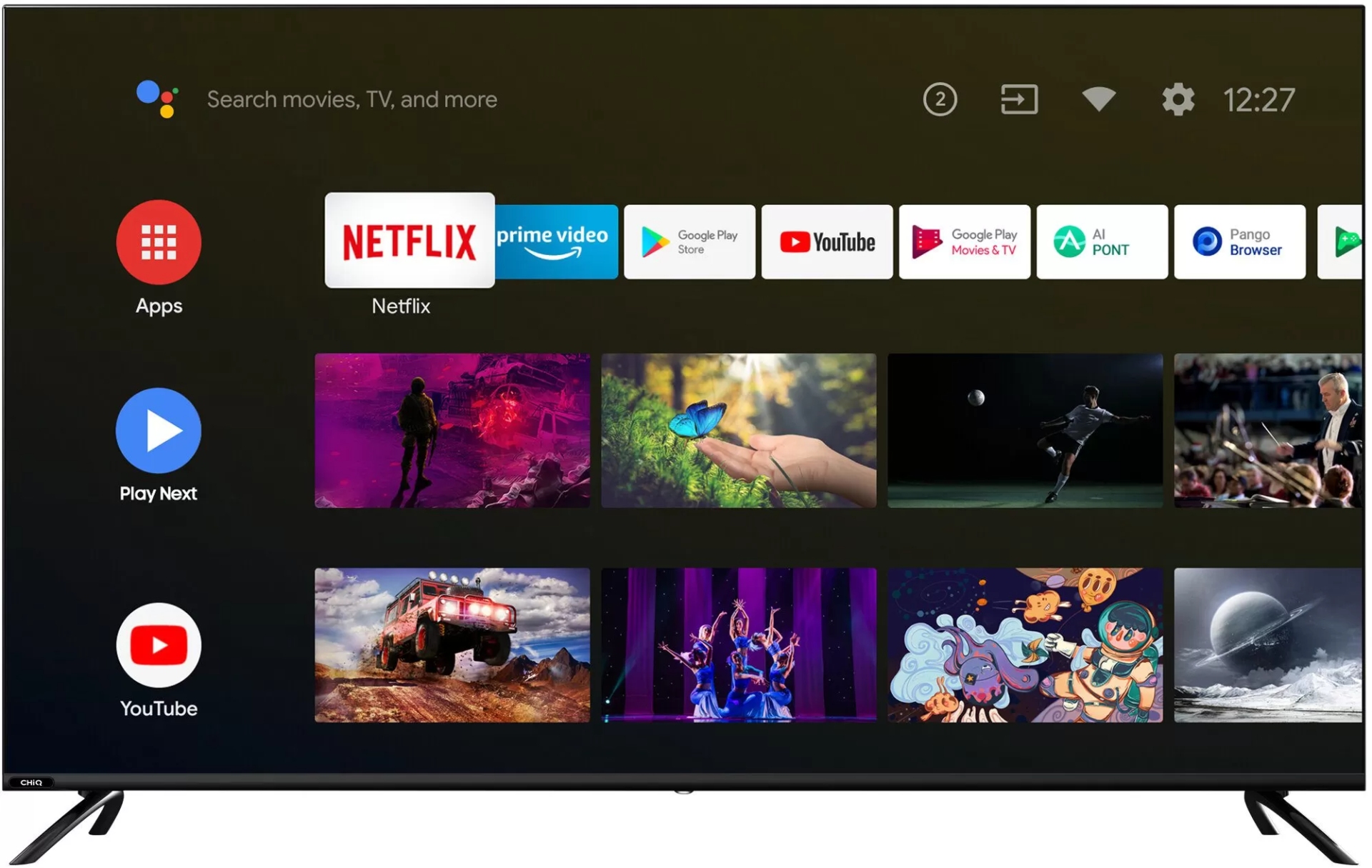 Golden Tech Smart 50-Inch 4K UHD Smart Android TV; In-built Decoder LED TV - Black