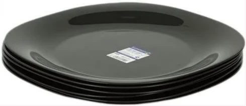 Luminarc 6 Pieces Of Luminarc Square Plain Design Plates - Black