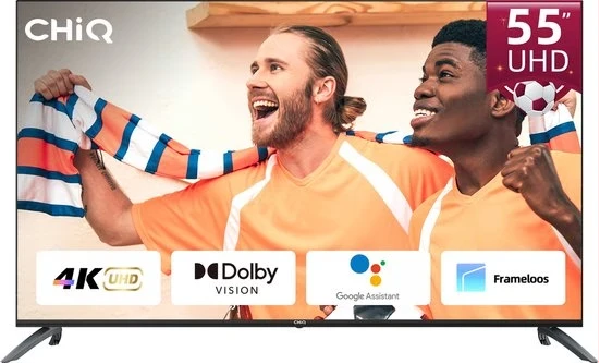 CHiQ 55″ 4K UHD Smart QLED Android 11 TV U55H7 – Silver Black (3YRs WRTY)
