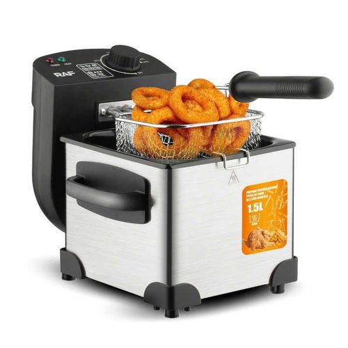 RAF 1.5L Bowl Capacity Basket Electric Fryer Stainless Deep Fryer 2000W Oil Mini One Tank Electric Fryer