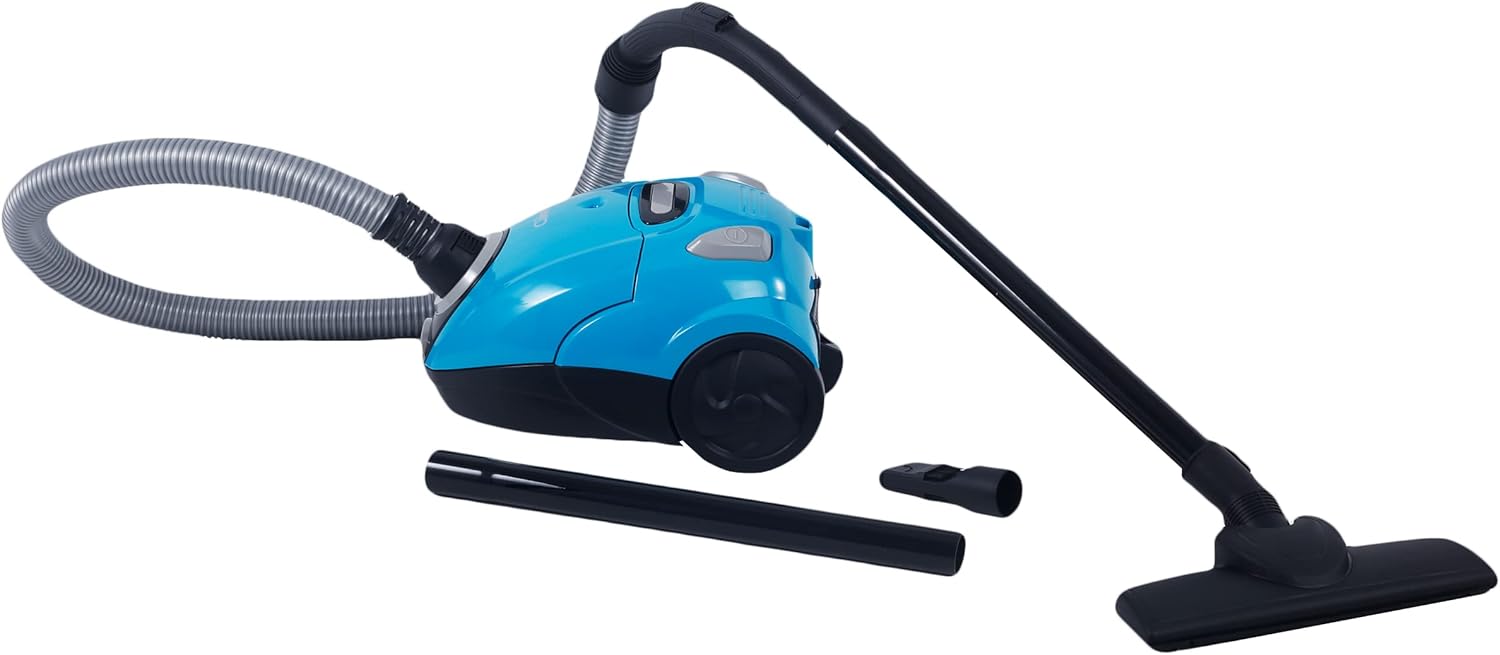 Clikon Vacuum Cleaner with High Power Motor, Washable Cloth Bag, Auto Rewinding Wire, Dust Full Indicator, 1200 Watts, 2 Years Warranty, Blue - CK4022