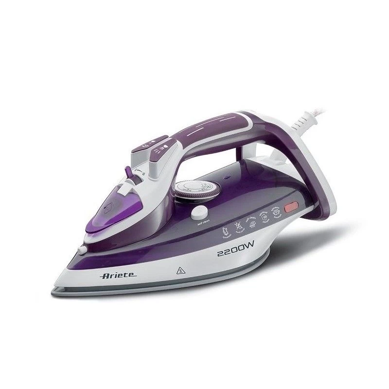 Ariete 6243 Steam Iron, 2200W, Ceramic Plate, Anti Drip, Steam Boost – Purple