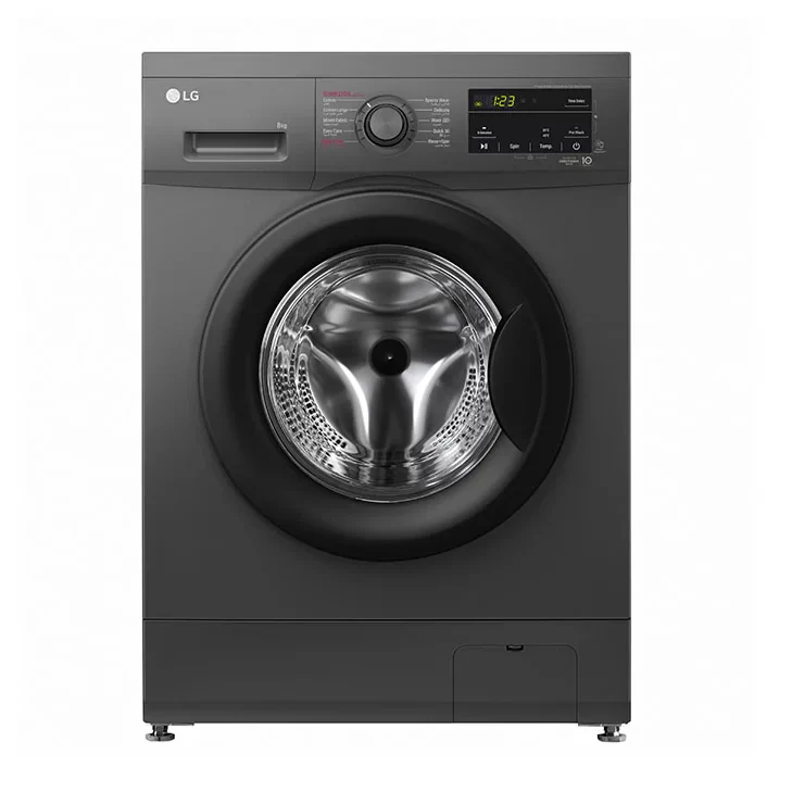 LG  8kg Front Load Washing Machine, Black