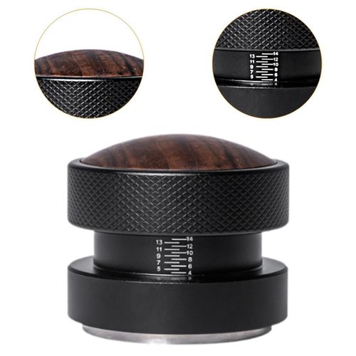 58mm Espresso Coffee Tamper,Self-Adjusting Gravity Tamper,WDT Tool with Clear Memory Scale,Stainless Steel Walnut Tamper for Espresso Coffee Machine Accessories,for Home,Office & Coffee Bar Espresso L