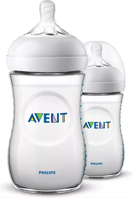 Philips Avent Natural Baby Bottles with Slow Flow teats, Pack of 1(2 Units) (Model SCF033/27)