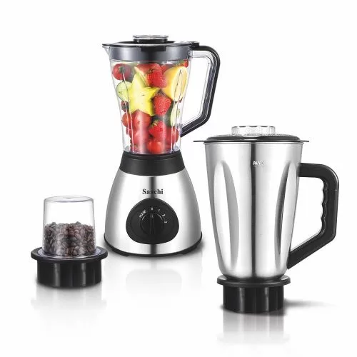 Saachi 3 in1 Blender / Grinder NL-BL-4410-BK - Silver/Black