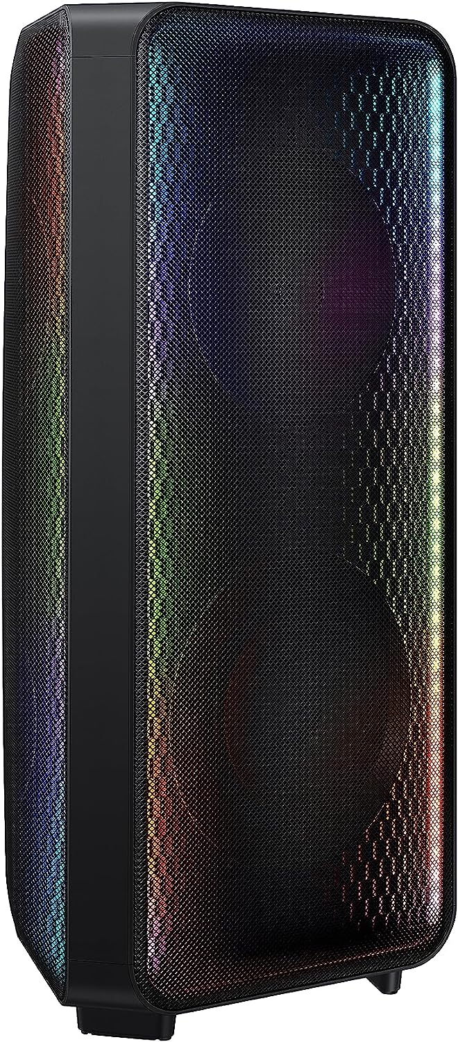 SAMSUNG MX-ST50B Sound Tower High Power Audio, 240W Floor Standing Speaker, Bi-Directional Sound, Built-In Battery, IPX5 Water Resistant, Party Light+, Bluetooth Multi-Connection