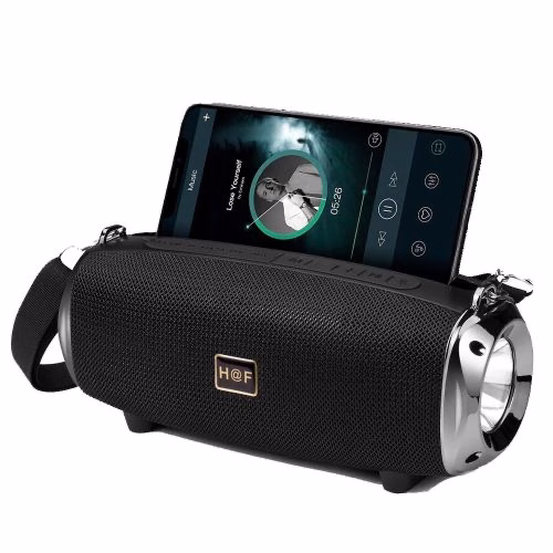H@F Bluetooth FM/SD/USB Portable Rechargeable Speaker - Black