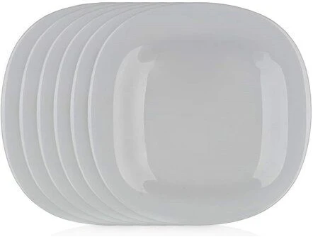 Luminarc 6 Pieces Of Luminarc Square Plain Design Side Plates - White