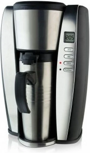 Vives Personal Thermo Coffee Maker Machine With Timer ACUP650 - Warm Function, Silver