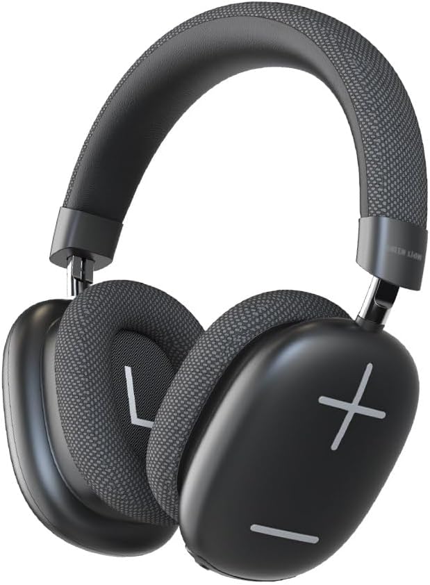 Green Lion Echo Max Headphone, AUX Cable, Bluetooth v5.3, Microphone, 48 Hours Playtime, Lightweight and Portable, 500mAh Lithium-ion Polymer Battery - Black