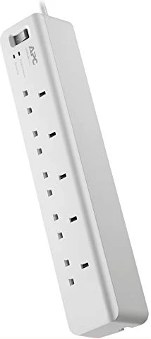 APC PM5-UK 5-Outlet Surge Protector - White