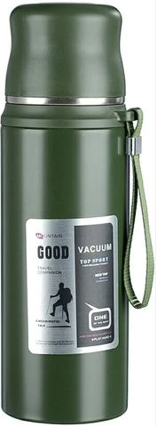 Top Sport 600 ml Thermos Portable Vacuum Flask Insulated Tumbler Bottle With Rope -Green