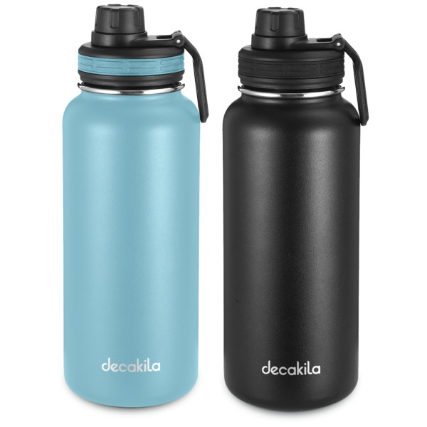 Decakila 900ml Vacuum Flask Double Wall Vacuum Insulated Stainless Steel 2-Pack of Water Bottles