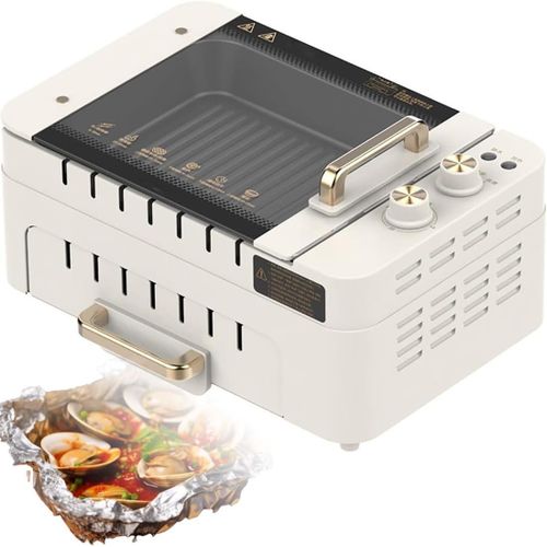 Electric Bbq Kebab Grill Machine, Non Stick Household Smokeless Barbecue Double Layer Grill Oven, Automatic 360° Rotating Skewers Machine for Indoor Outdoor Camping Make Lamb Skewers for BBQ