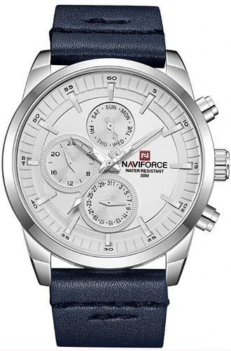 Naviforce NF9148 - Men's Designer Leather Strap Watch - Blue