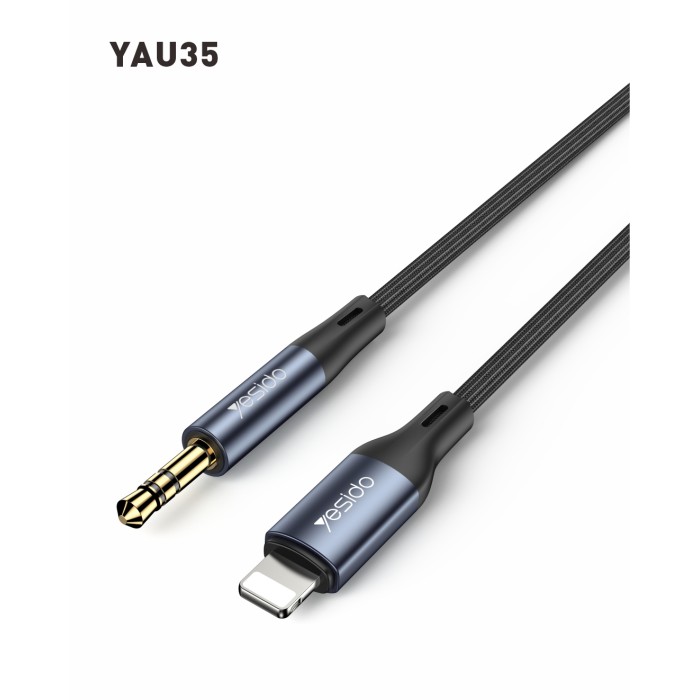 Yesido YAU35 Lightning to 3.5mm AUX Audio Adapter Cable for iPhone, High-Quality Sound, Durable, Compact, and Portable