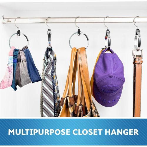 ROLLY HANGER Multipurpose Wardrobe Closet Hanger Organizer Great Space Saver Cut Clutter in The Closet Perfect for Belts, Baseball Hats, Ties, Scarves, Purses and Much More Versatile Hanger