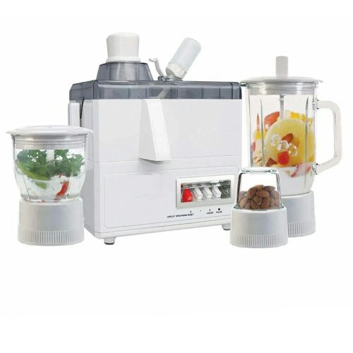 Dsp 4 In1 Glass Food Processor,Extractor,Mixer, Blender - White.