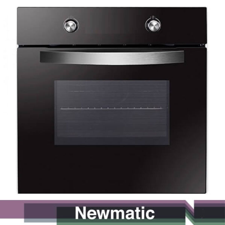 Newmatic 65L Built-in Electric Oven FE633, Oven Tray & Grill Rack, Oven Fan - Black.