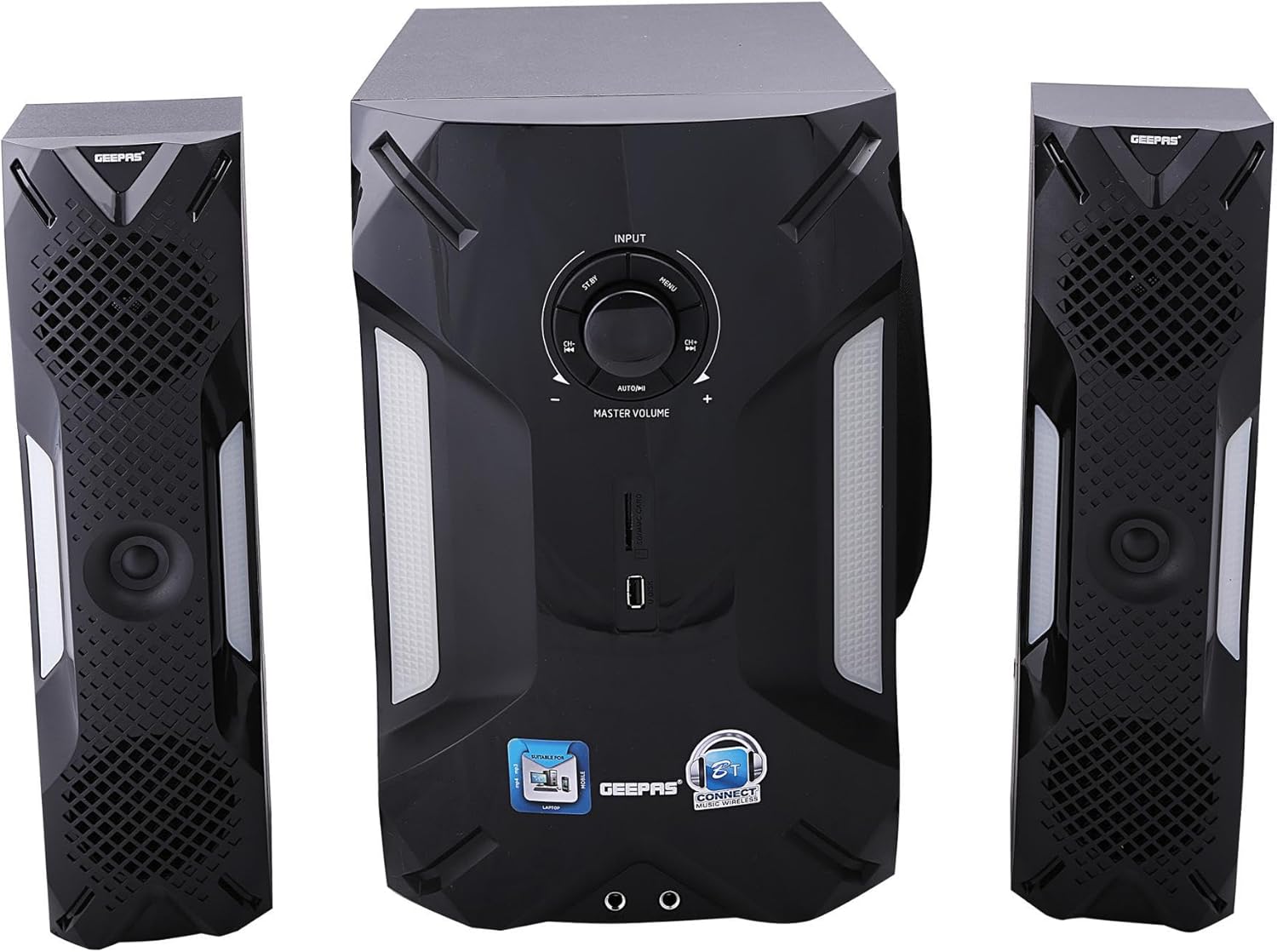 Geepas GMS8507 2.1 Multimedia Speaker- 35000 Watts, 8" Woofer