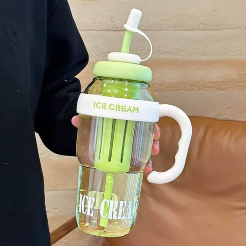 1200ml Water Bottle with Straw,Plastic Drinks Bottle,1 Litre Sports Water Bottles with Time Markings,Girls Boys Waterbottle Leak-Proof & Bpa-Free for Gym,Cycling, Office, Outdoor