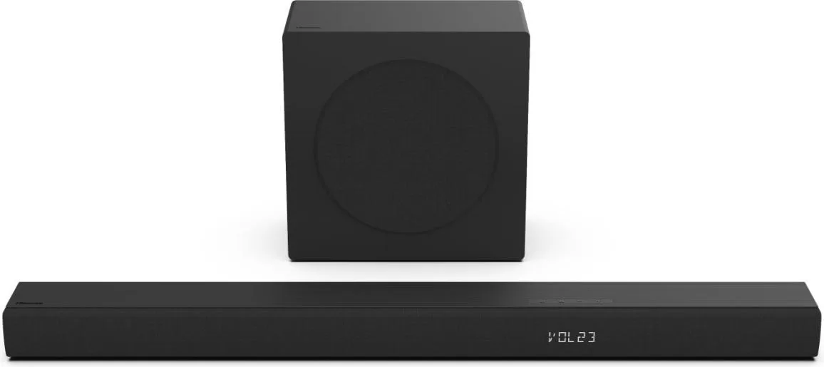 Hisense HS3100 3.1Ch Sound Bar with Wireless Subwoofer, 480W, DTS Vritual: X, Dolby Digital Plus, Bluetooth 5.3, EzPlay, Roku TV Ready, HDMI/AUX/ARC/Optical/USB, Energy Star (HS3100, 2024 Model) (3YRs