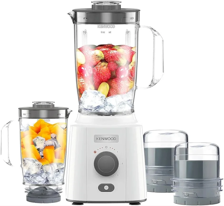 Kenwood Blender 650W Smoothie Blender/Smoothie Maker Blend-X Fresh 1.5L With Extra Blender Jar, Grinder Mill, Grater Mill, Ice Crush Function BLP41.H0Wh White