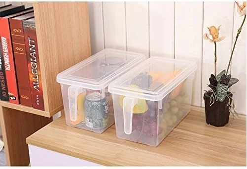 2pc Fridge Storage Container Box Holder Organiser Food Containers -Clear