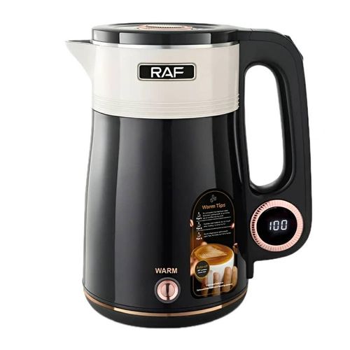 RAF 2.5L Double Layer Cordless Electric Kettle wWth Auto Shut-Off & Removable Mesh Flask Pacolater With 360 Swivel Base -Black