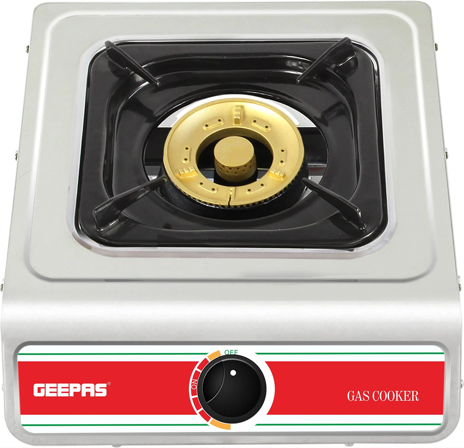Geepas GK681 Stainless Steel Single Gas Burner (Silver)