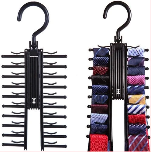Tie Rack Belt Hanger Holder Hook for Closet Organizer Storage, Black