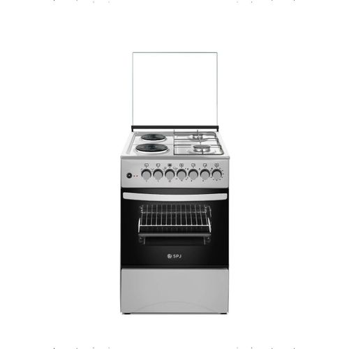 SPJ 50X50cm Premium Cooker With 2 Gas Burners And 2 Electric Plates (Made In Turkey) – Black/Silver (3YR WRTY)