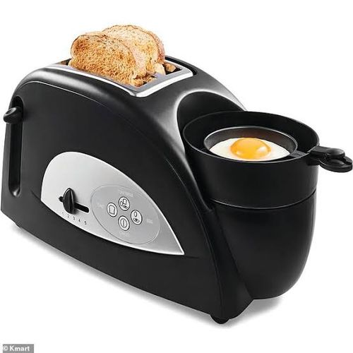 Kmart 2 Slice Toast And Egg Cooker All In One Breakfast Maker Toaster - Black.