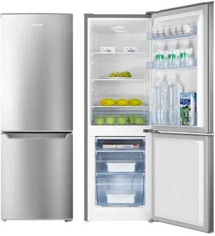 Hisense 231-Litre Double Door Fridge RB231D4S; Bottom Mount Freezer Defrost Refrigerator - Silver (3YRs WRTY)