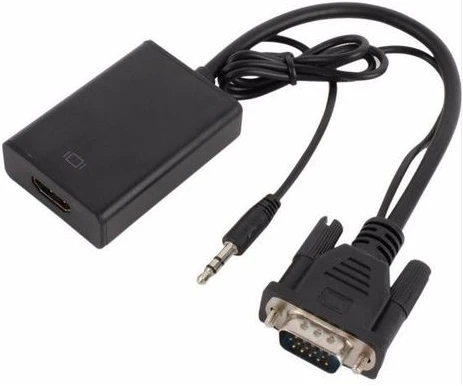 VGA Male to HDMI Female Converter With Audio - Black