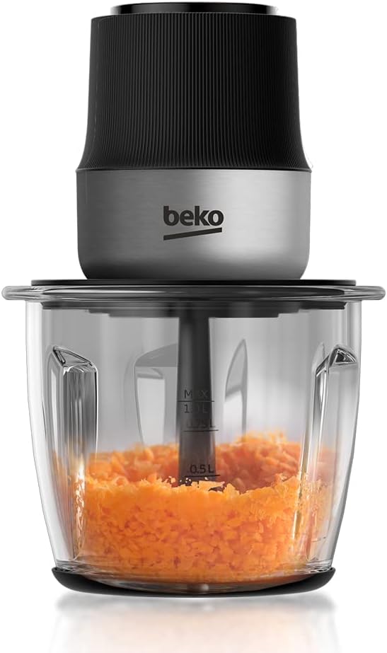 Beko Food Chopper, 400 W Motor, CHG 81442 BX, 1000 ml Glass Bowl, Inox Housing, 2 speed settings, Stainless steel 2 blades​