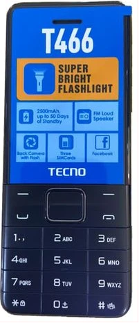 Tecno T466 Tripple Sim 2.4" 4MB RAM 4MB ROM 2500mAH - Black