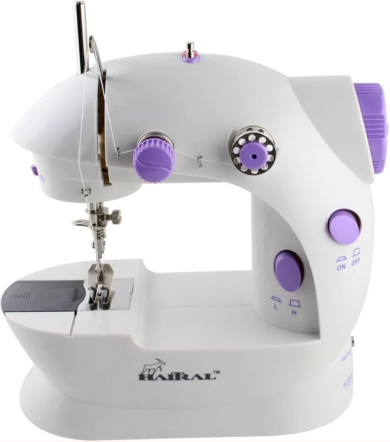 Mini Sewing Machine, Portable Sewing Machine Adjustable 2-Speed Double Thread with Foot Pedal
