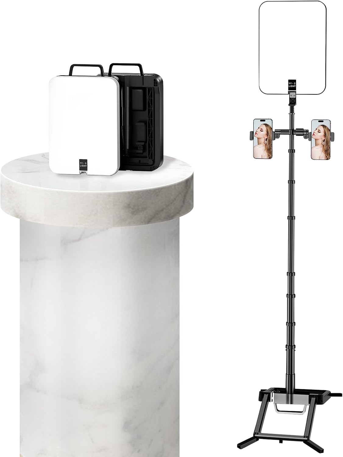 Portable Broadcast Light YY-33 14-inch Selfie LED Video Photography Lighting Kit, with Mobile Phone Holder for iPhone/Android, Can Be Used for Video Recording/Outdoor Live Broadcast/Cooking Light Stan