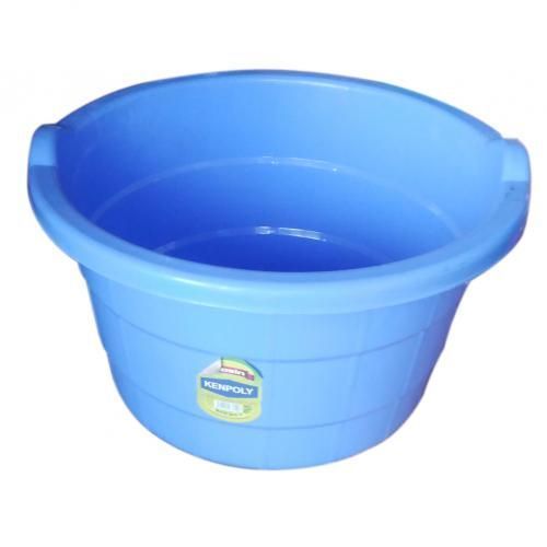 50L Round Plastic Wash Basin - sky blue