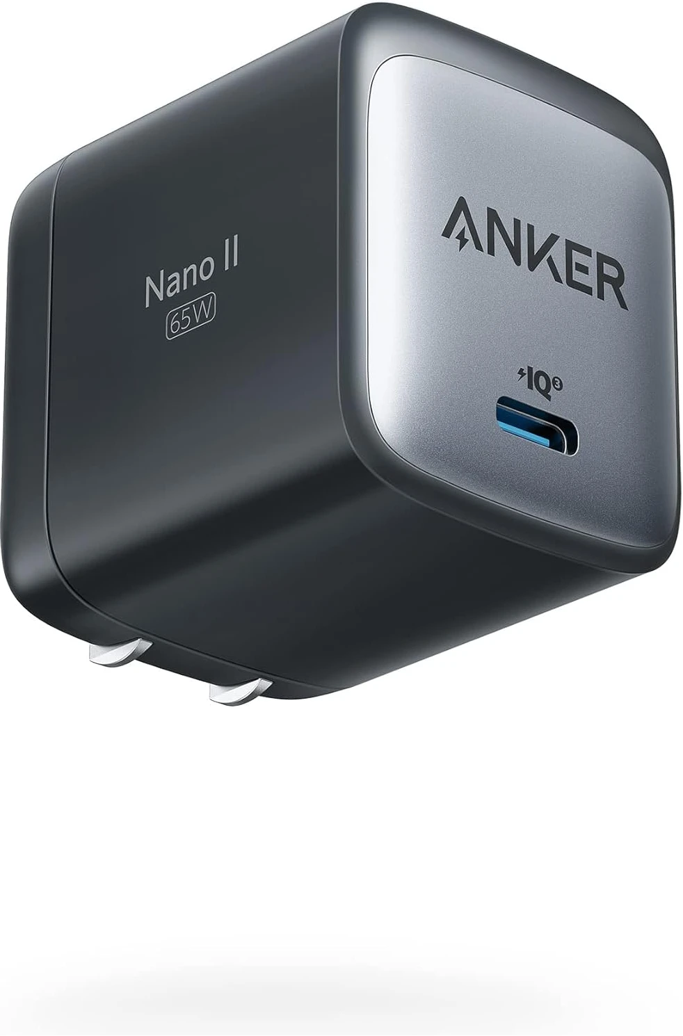 Anker USB C 715 (Nano II 65W), GaN II PPS Fast Compact Foldable Charger for MacBook Pro/Air, Galaxy S20/S10, Dell XPS 13, Note 20/10+, iPhone 13/Pro/Mini, iPad Pro, Pixel, and More