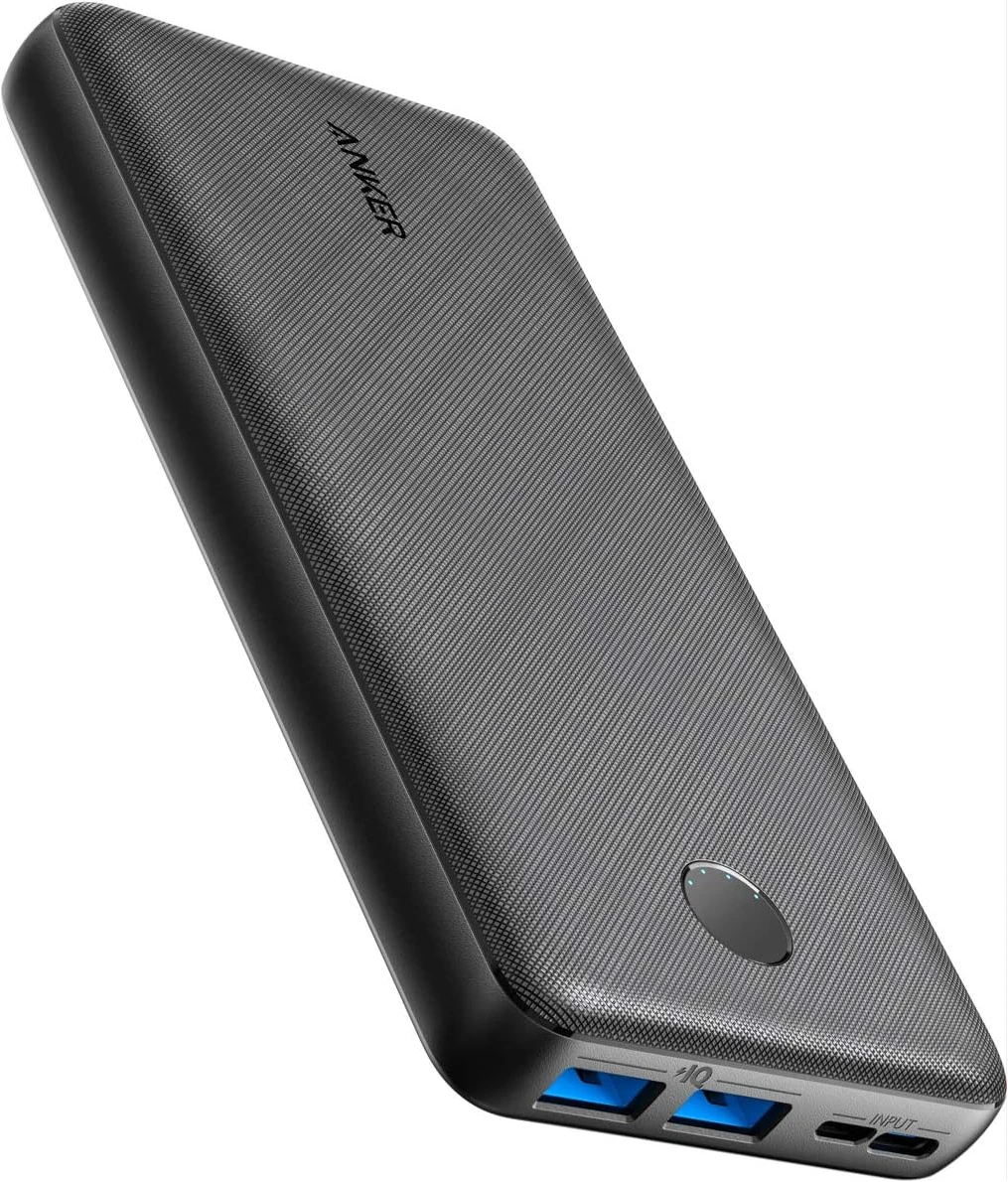 Anker 20000mAh Power Bank, PowerCore Essential Portable Charger with PowerIQ Technology and USB-C (Input Only), High-Capacity External Battery Pack Compatible with iPhone, Samsung, iPad, and More