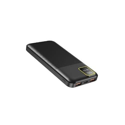 Porodo Blue PB053 Quick Charge Power Bank 10000 MAh, PD 20W Power Delivery, Dual USB-A & USB-C Outputs, Digital Display, Fast Charging 0%-65% In 35 Min, Portable & Durable