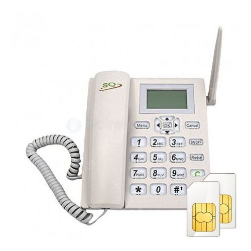 SQ Mobile Dual Sim Gsm Desktop Phone Landline White