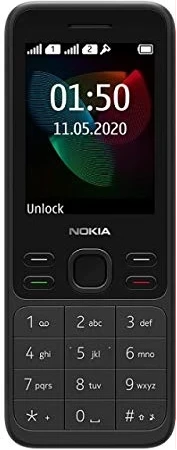 Nokia 150 Feature Phone, Dual SIM, 2.4" Display, Camera, FM Radio, MP3 Player, Expandable MicroSD up to 32GB - Black