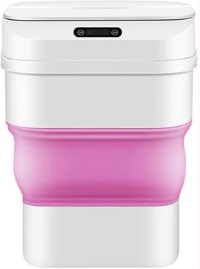 Automatic Induction Smart Sensor Folding Trash Can Dustbin- White