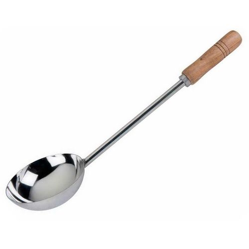 24"Hospitality Chinese Ladle Scoop With Wooden Handle For Hotel,Kitchen, Restaurant Kitchen Curry Server, Soup Server, Milk Laddle, Serving Spoon Tool Set