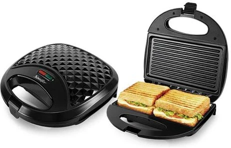Sonifer Electric Sandwich Maker Grill Plate For Making Breakfast Snacks-Black